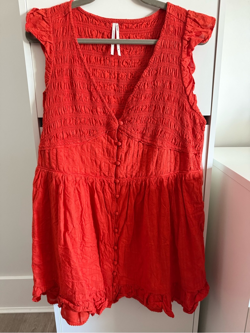 Anthropologie Sleeveless Smocked Button-Front Women's Dress